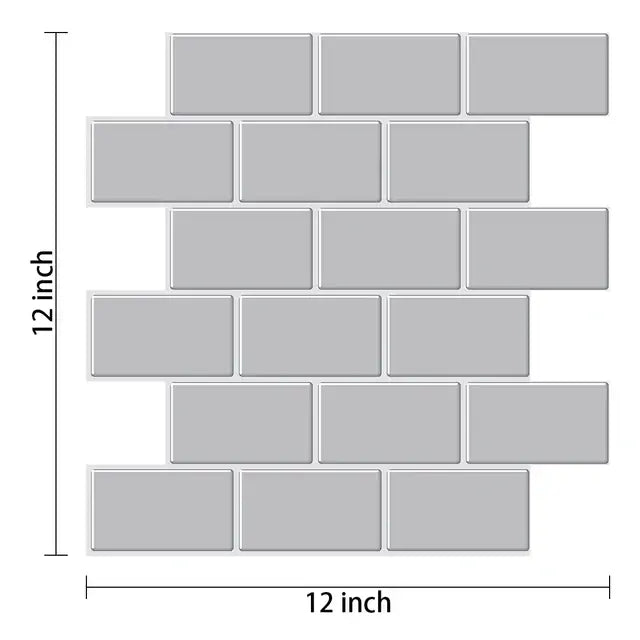 Subway Wall Stickers Peel and Stick 3d Brick Vinyl Wallpaper Bathroom Kitchen Backsplash Wall Decals 10 Sheets..