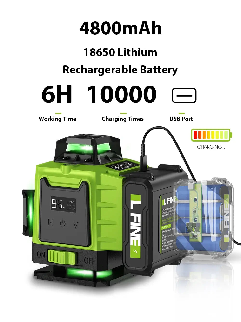 LFINE 3D/4D Laser Level 12/16 Lines Horizontal And Vertical With Remote Control 8 Lines 360°Self-leveling Laser Levels..