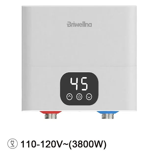 Briwellna Mini Tankless Electric Water Heater 110V/220V Under Sink Instant Hot Water Oversink Instantaneous Water Heater..