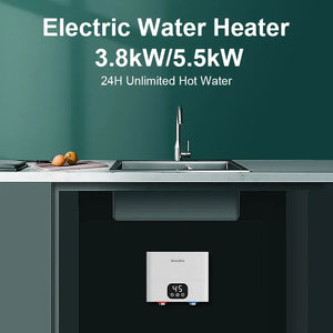 Briwellna Mini Tankless Electric Water Heater 110V/220V Under Sink Instant Hot Water Oversink Instantaneous Water Heater..