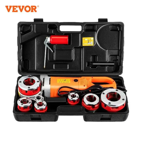 VEVOR 2300W Electric Pipe Threader Handheld Household Galvanized Iron Pipe Sleeve Machine Industrial Threading Tools with 6 Dies..