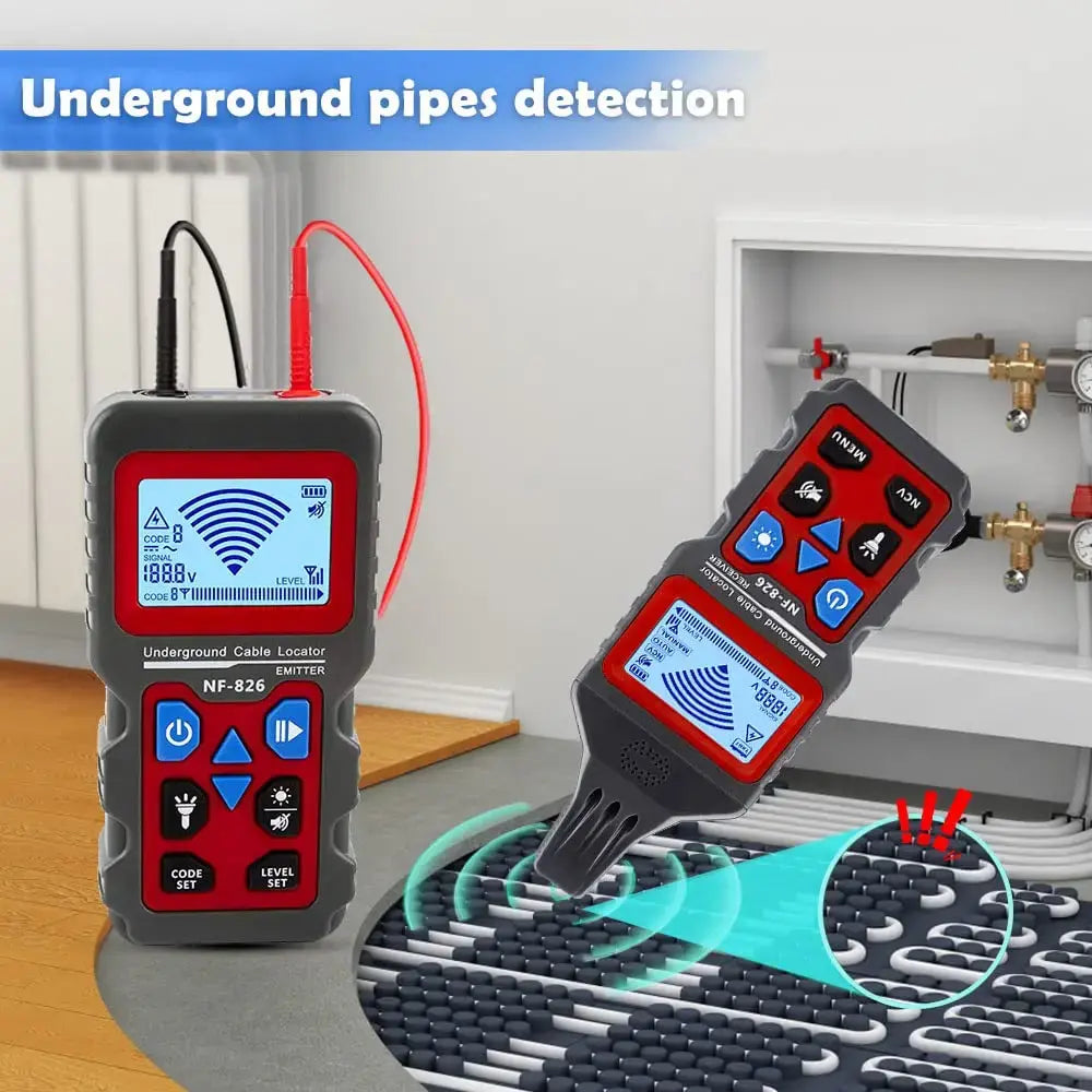 NOYAFA NF-826 Underground Cable Tester Locator Wire Tracker Detection Wall Electrical Lines Water and Gas Supply Pipeline Path..