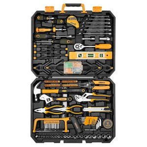 DEKO 168Pcs/208Pcs Hand Tool edc. Woodworking Multi Tools with Tool Box Include Socket Set Torque Wrench Hammer Knife..