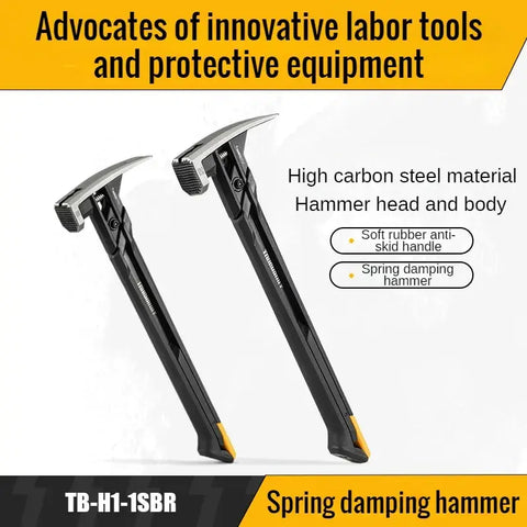 TOUGHBUILT Spring Shock Absorbing Nail Hammer Magnetic Rubber Shock Absorbing Hammer Hardware Tool TB-H1-1SBR-S20X 20oz 24oz..