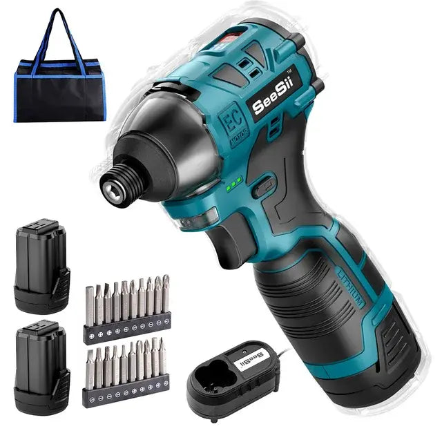 SEESII S516 140N.m Brushless Electric Screwdriver Cordless Impact Driver 16V 3-Speed Mode Household Multifunction Hit Power Tool..