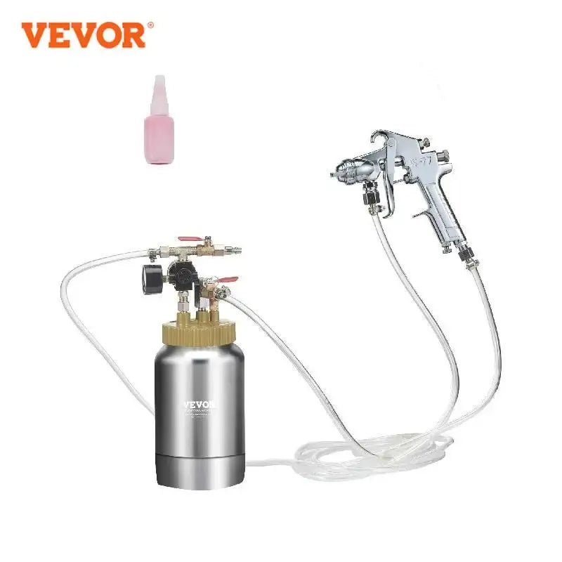 VEVOR 2L/0.5gal Spray Paint Pressure Pot Tank Lightweight Air Paint Pressure Pot 1.8mm Nozzle Spray Paint Gun 3m Hoses..