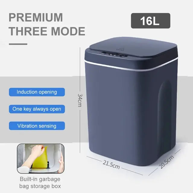 16L Smart Trash Can Automatic Sensor Dustbin Electric Waste Bin Waterproof Wastebasket For Kitchen Bathroom Recycling Trash..