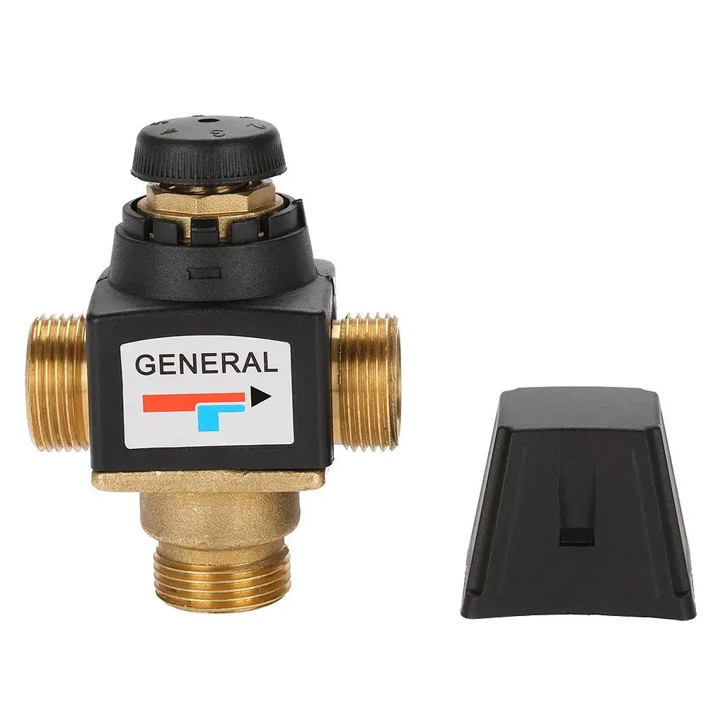 3 Way DN20 Thermostatic Mixing Valve Male Thread Brass Mixing Valve for Small Floor Heating Circulation..