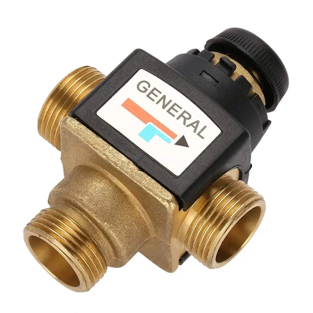 3 Way DN20 Thermostatic Mixing Valve Male Thread Brass Mixing Valve for Small Floor Heating Circulation..