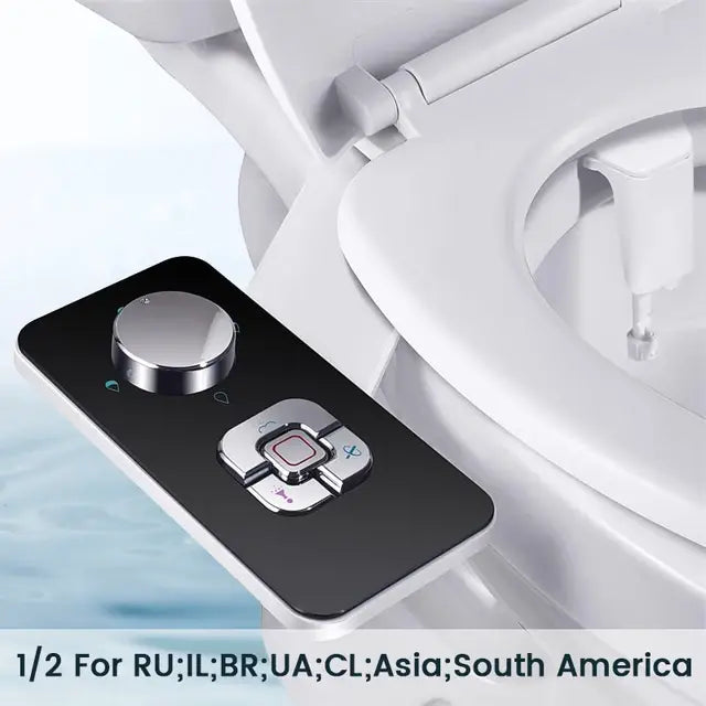 Bidet Toilet Seat Attachment Ultra-thin Non-electric Self-cleaning Dual Nozzles Frontal & Rear Wash Cold Water Personal Hygiene..