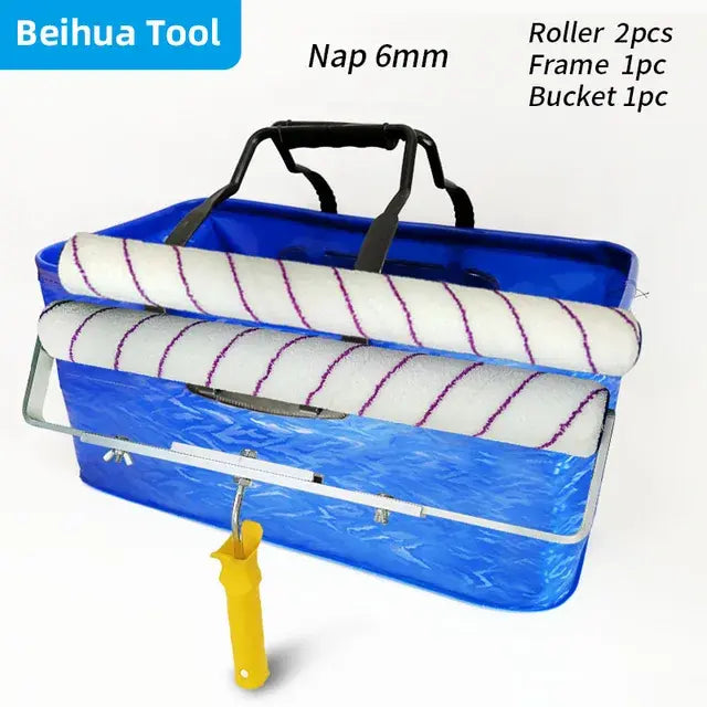 4PCS/set 18inch Paint Bucket kit Paint Roller  Paint Tray kit for Wall Decoration Wave pattern Surface clean Handbag Foldable..