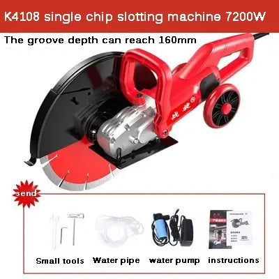 220V 7200W Machine Concrete Cutting Machine + Diamond Saw Blade Multi-function Wall Slotting Machine Electric Slotting