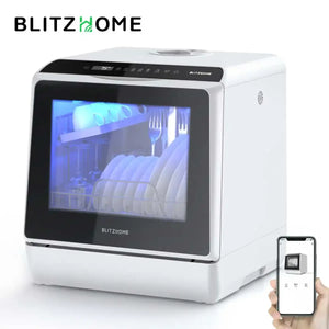 Blitzhome Dishwasher with APP Control Intelligent Countertop Table Smart Portable Countertop Dish Washers Machine For Kitchen..