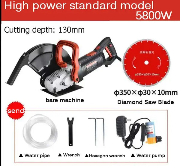 220V 7200W Machine Concrete Cutting Machine + Diamond Saw Blade Multi-function Wall Slotting Machine Electric Slotting