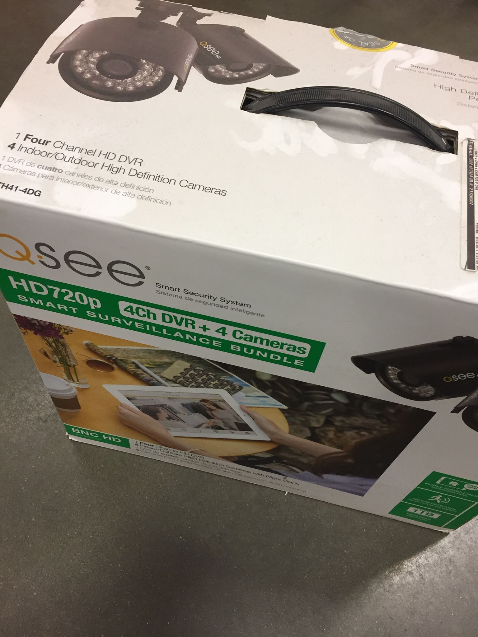 Q-SEE 4-Channel 1080p 1TB Surveillance System and 4 HD Cameras with 100 ft. Night Vision