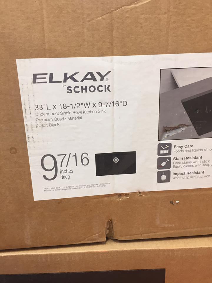 Elkay Elkay by Schock Undermount Quartz Composite 33 in. Single Bowl Kitchen Sink in Black
