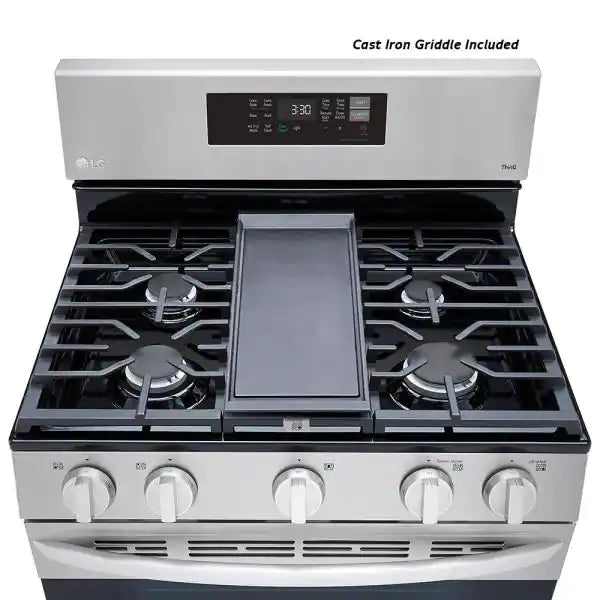 LG 5.8 cu. ft. Smart Wi-Fi Enabled Fan Convection Gas Single Oven Range with AirFry and EasyClean in Stainless Steel