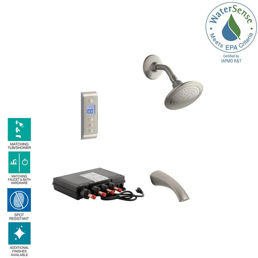 Kohler Mistos DTV Prompt Digital Single-Handle 1-Spray Tub and Shower Faucet System in Vibrant Brushed Nickel (Valve Included).