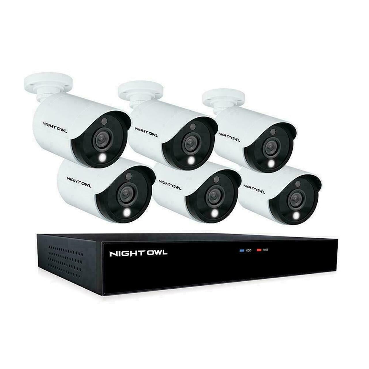 Night owl 8-Channel 5MP 1TB DVR Security Suveillance System with 6-Wired Human Detection Spotlight Bullet Cameras