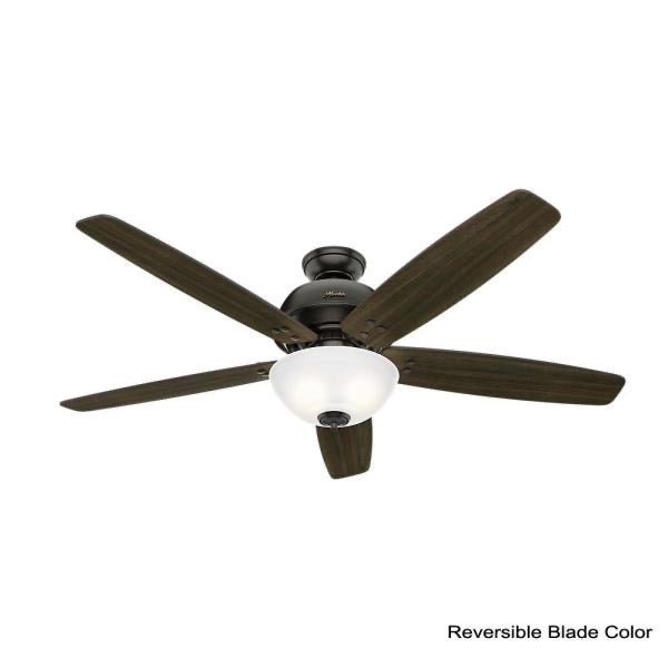 Hunter Reveille 60 in. LED Indoor Noble Bronze reversible Ceiling Fan with Light and Remote