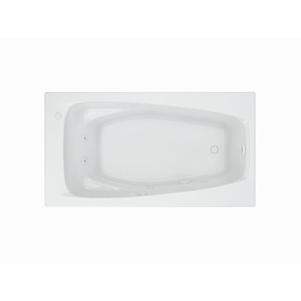 American Standard EverClean Reversible Drain 60 in. Acrylic Rectangular Drop-In 6-Jet Whirlpool Bathtub in White.