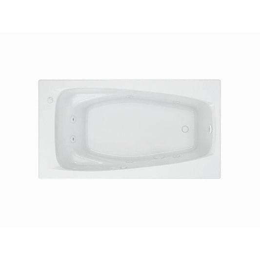 American Standard EverClean Reversible Drain 60 in. Acrylic Rectangular Drop-In 6-Jet Whirlpool Bathtub in White.