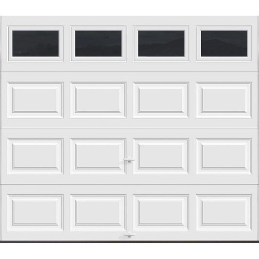 Clopay Classic Collection 8 ft. x 7ft. 6.5 R-Value Insulated White Garage Door with Plain Windows.