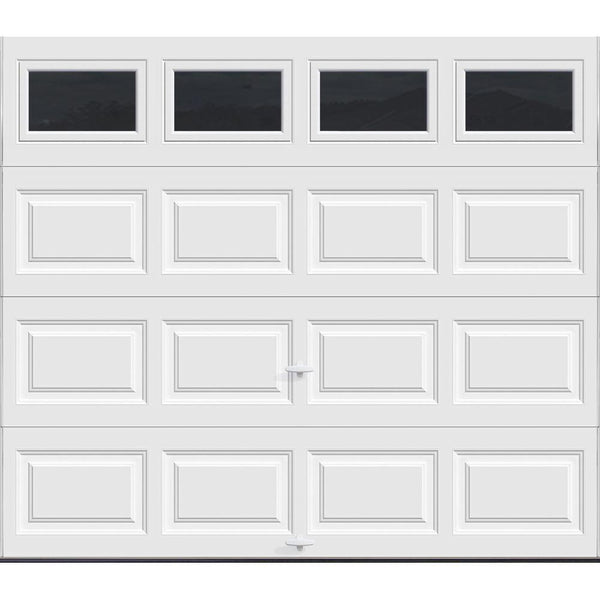 Clopay Classic Collection 8 ft. x 7ft. 6.5 R-Value Insulated White Garage Door with Plain Windows.