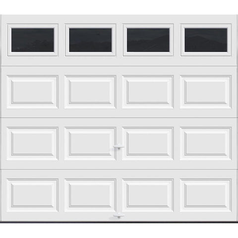 Clopay Classic Collection 8 ft. x 7ft. 6.5 R-Value Insulated White Garage Door with Plain Windows.