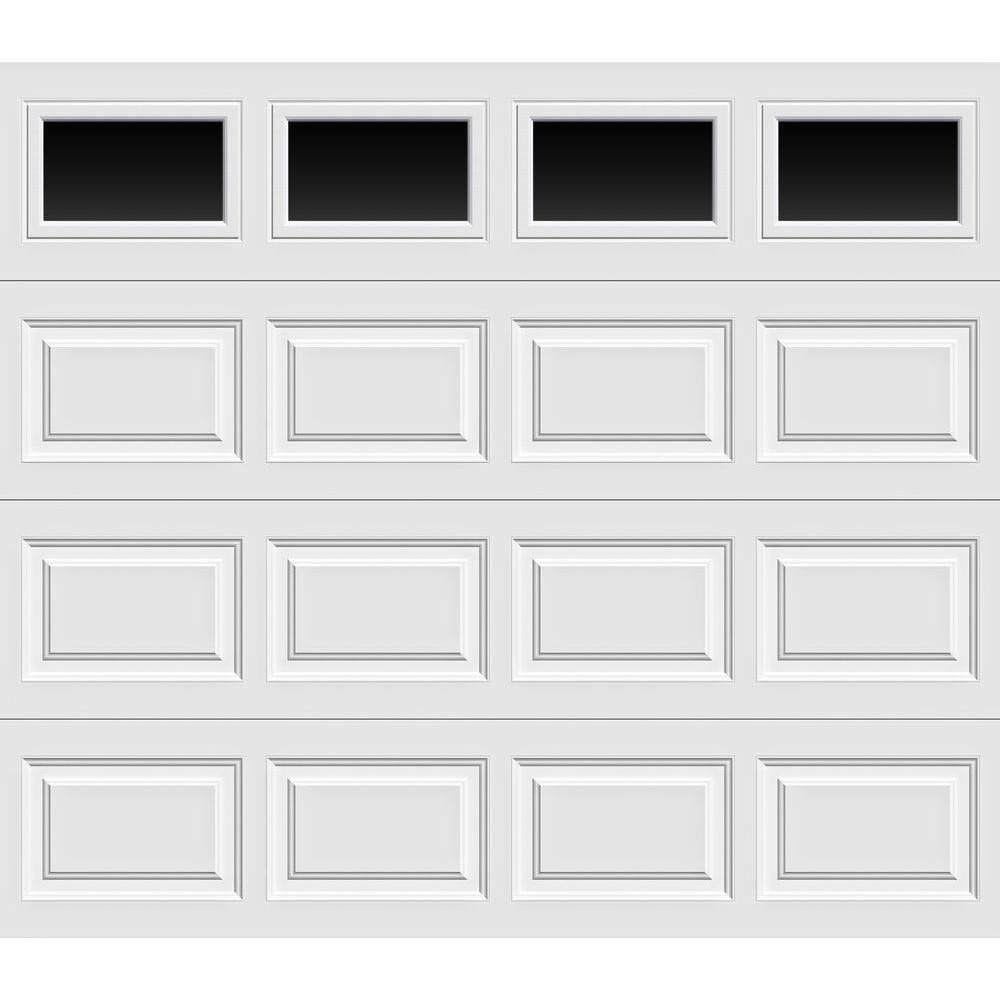 Clopay Classic Collection 9 ft. x 7 ft. 6.5 R-Value Insulated White Garage Door with Plain Windows.