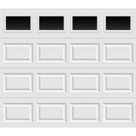 Clopay Classic Collection 9 ft. x 7 ft. 6.5 R-Value Insulated White Garage Door with Plain Windows.