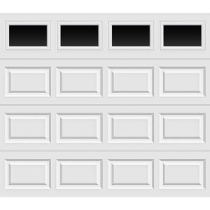 Clopay Classic Collection 9 ft. x 7 ft. 6.5 R-Value Insulated White Garage Door with Plain Windows.