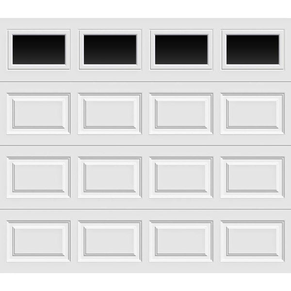 Clopay Classic Collection 9 ft. x 7 ft. 6.5 R-Value Insulated White Garage Door with Plain Windows.