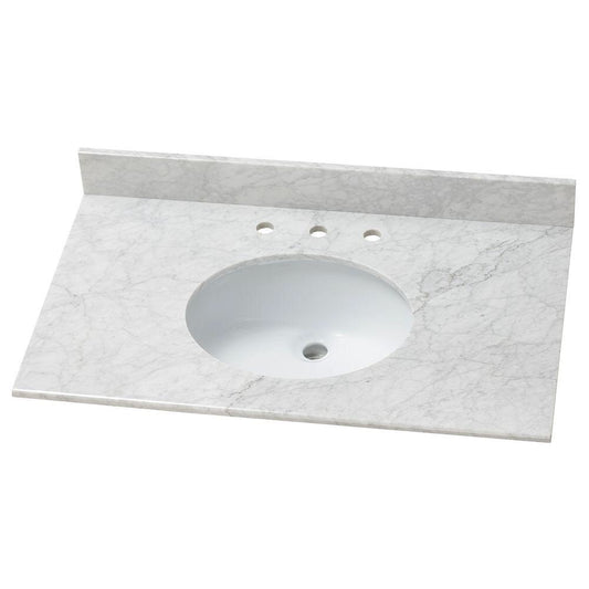 49 in. W x 22 in. D Stone Effects Vanity Top in Carrera.