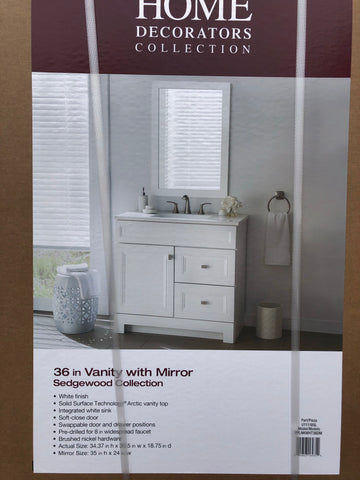 Home decorators Sedgewood 36 in Vanity Combo with Mirror.