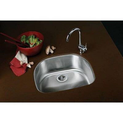 Elkay Signature Plus Undermount Stainless Steel 24 in. Rounded Single Bowl Kitchen Sink.