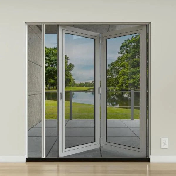 Jeld-wen 72 in. x 75 in. Reversible White Aluminum Prehung Retractable Screen Door.