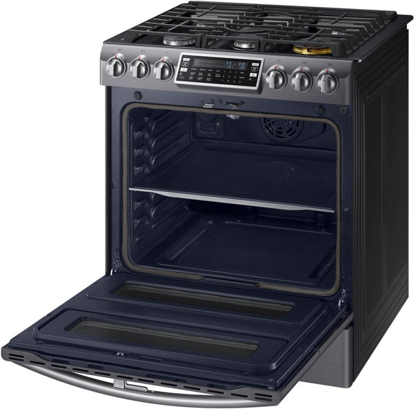 Samsung - Flex Duo™ 5.8 Cu. Ft. Self-Cleaning Fingerprint Resistant Slide-In Gas Convection Range.