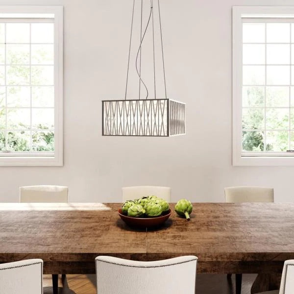 Saynsberry 4-Light Chrome and Crystal Square Shape Pendant Chandelier by Home Decorators