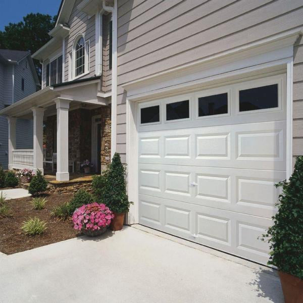 Clopay Classic Collection 8 ft. x 7ft. 6.5 R-Value Insulated White Garage Door with Plain Windows.