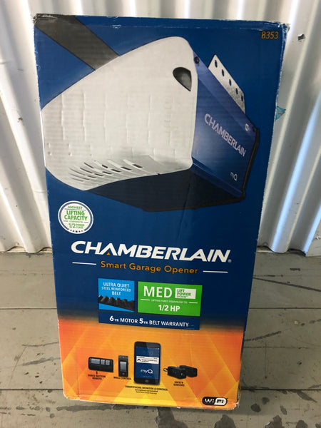 Chamberlain 1/2 HP Equivalent AC Belt Drive Smart Garage Door Opener ,Medium Lifting Power