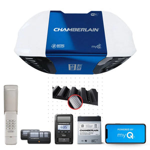 Chamberlain 1-1/4 HP Equivalent Ultra-Quiet Belt Drive Smart Garage Door Opener with Battery Backup with wifi