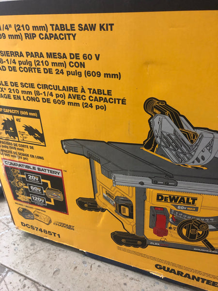 DEWALT FlexVolt Li-Ion 8-1/4 in. Table Saw Kit with Battery DCS7485T1.