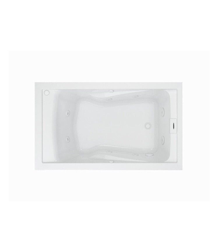 American Standard EverClean 60 in. Reversible Drain Drop-in Whirlpool Bathtub in White.