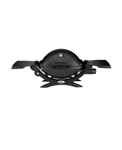 Weber Q-1200 1-Burner Portable Tabletop Propane Gas Grill in Black with Built In Thermometer