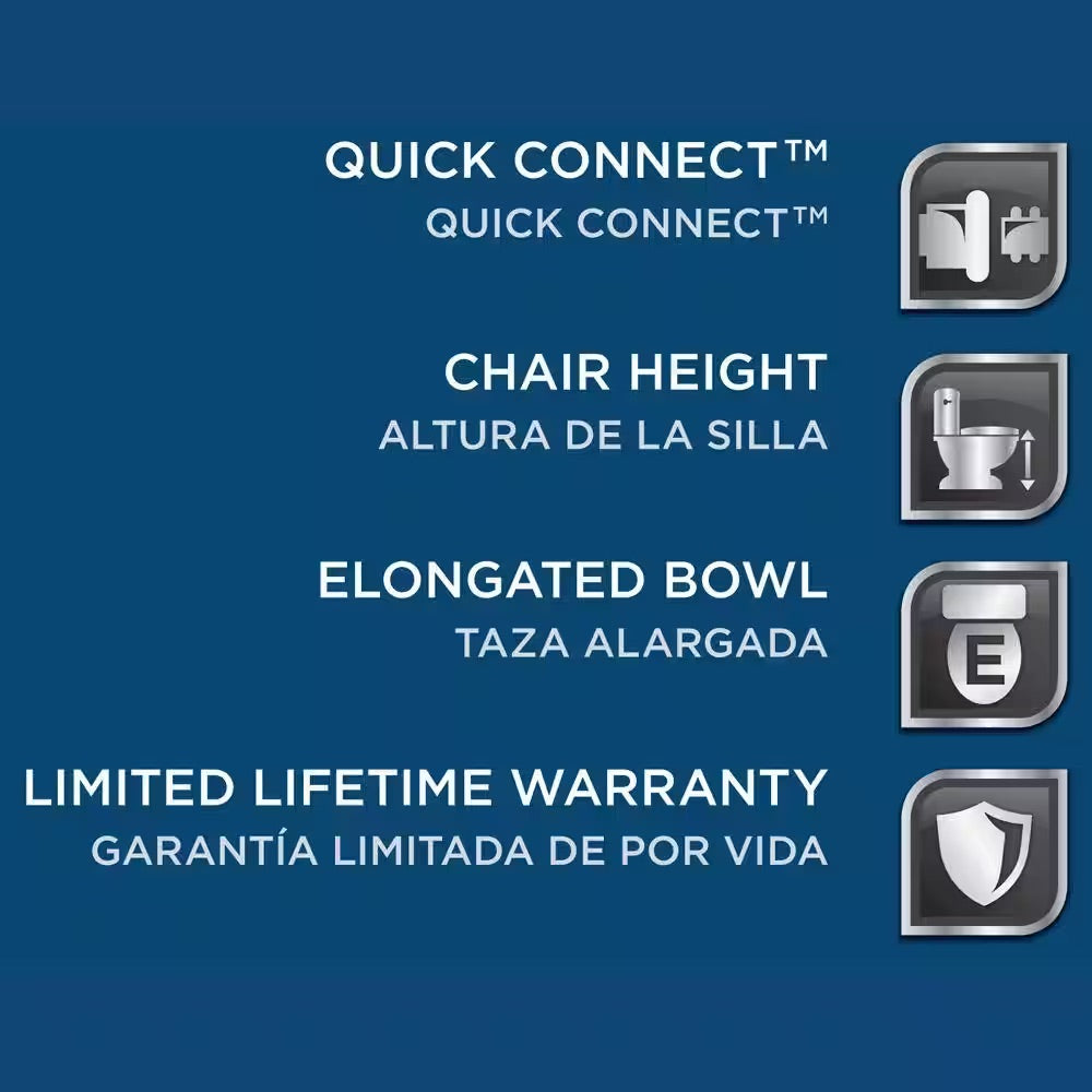 Glacier bay 2-piece 1.1 GPF/1.6 GPF High Efficiency Dual Flush Elongated Toilet.