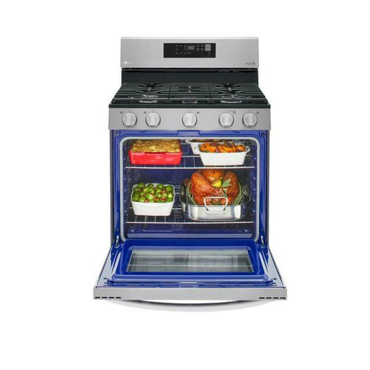 LG 5.8 cu. ft. Smart Wi-Fi Enabled Fan Convection Gas Single Oven Range with AirFry and EasyClean in Stainless Steel