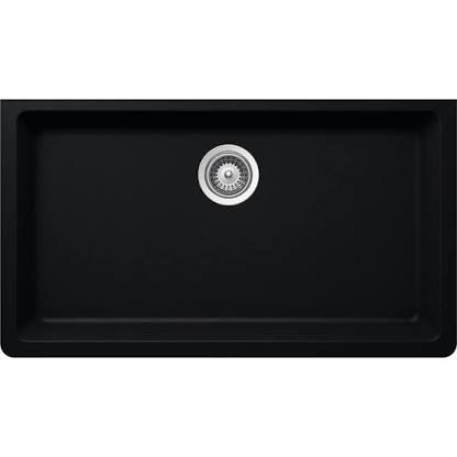 Elkay by Schock Undermount Quartz Composite 33 in. Single Bowl Kitchen Sink in Black.