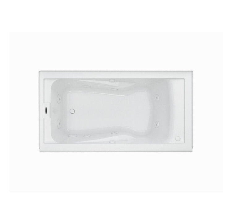 American Standard EverClean 60 in. Acrylic Left Drain Rectangular Alcove Whirlpool Ba thtub in WhiteModel: 2425lc-LHO.020. LEFT DRAI