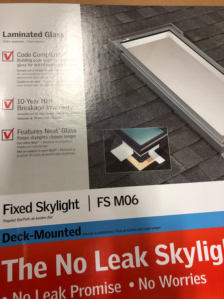 Velux 30-1/16 in. x 45-3/4 in. fixed deck-mount skylight with laminated low-e3 glass